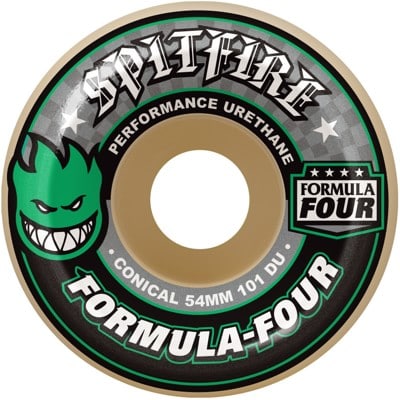 Spitfire Formula Four Conical Skateboard Wheels - white/green (101d) - view large