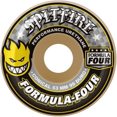 Spitfire Formula Four Conical Skateboard Wheels - white/yellow (99d) - view large