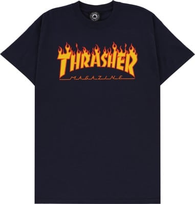 Thrasher Flame T-Shirt - navy - view large