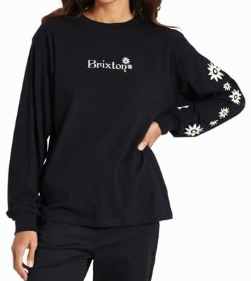 Brixton Women's Gretel L/S Boyfriend T-Shirt - black - view large