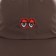 Krooked Eyes Strapback Hat - brown/red - front detail