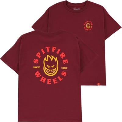 Spitfire Kids Bighead Classic T-Shirt - maroon/red-yellow - view large