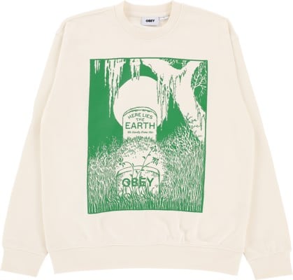 Obey Here Lies The Earth Crew Sweatshirt - unbleached - view large