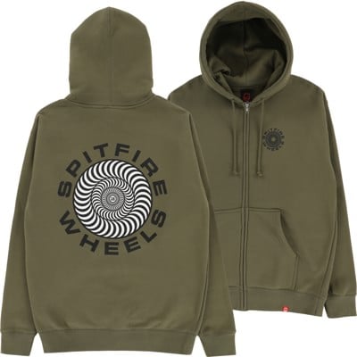 Spitfire Classic 87' Swirl Fill Zip Hoodie - army/black-white - view large