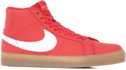 Nike SB Zoom Blazer Mid Skate Shoes - (orange label) university red/white-white-gum light brown - view large