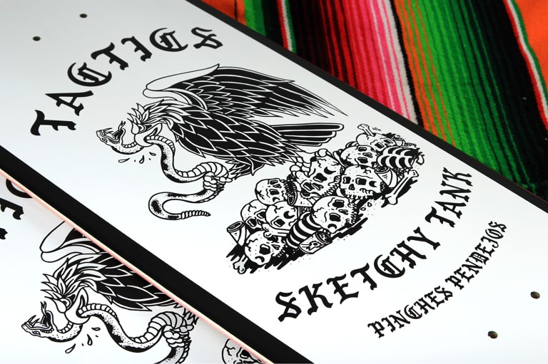 Tactics X Sketchy Tank Skate Decks Tees