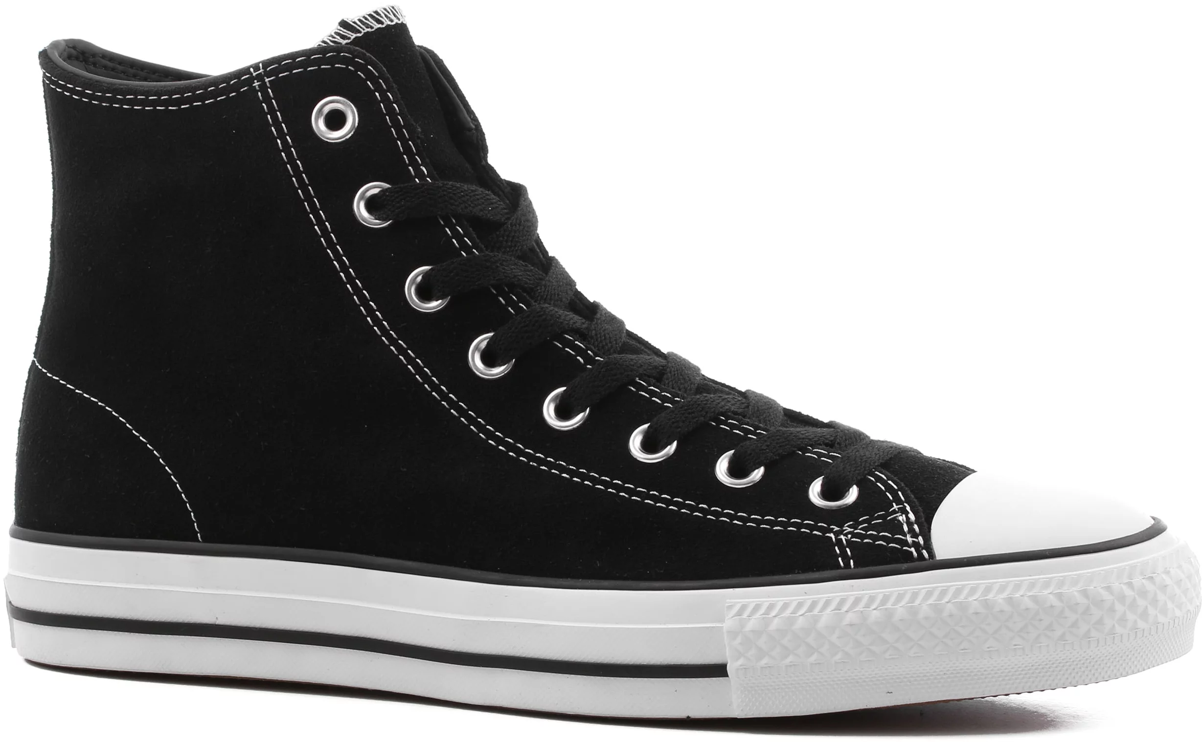 Respectievelijk gips twee weken Converse Chuck Taylor All Star Pro High Skate Shoes - (suede) black/black/white  - Free Shipping | Tactics