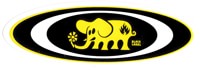 Black Label Oval Elephant Sticker - yellow