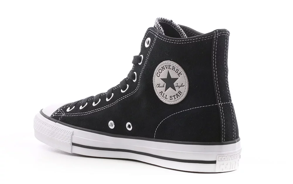 Respectievelijk gips twee weken Converse Chuck Taylor All Star Pro High Skate Shoes - (suede) black/black/white  - Free Shipping | Tactics