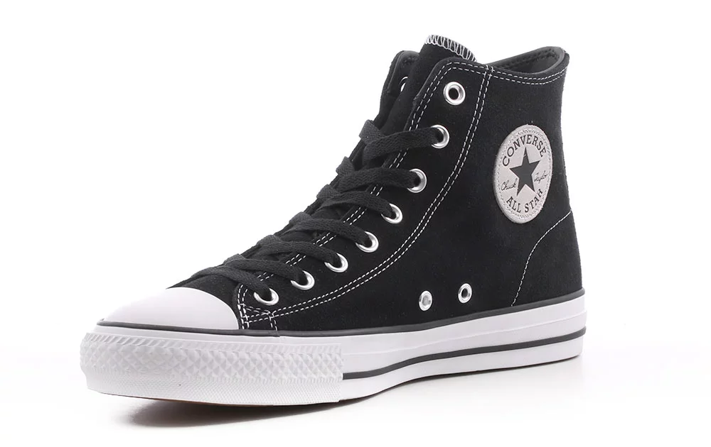 Chuck Taylor All Star Pro High Skate Shoes - (suede) black/black/white - Free Shipping | Tactics