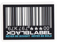 Black Label Barcode Sticker - white/blue