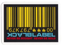 Black Label Barcode Sticker - yellow/blue/red