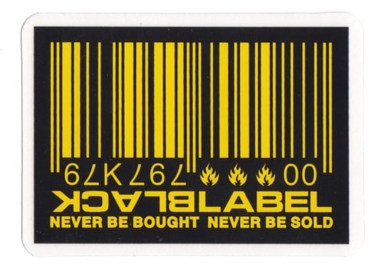 Black Label Barcode Sticker - yellow/yellow - view large