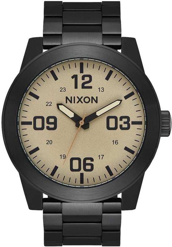 Nixon Corporal SS Watch - black/khaki - Free Shipping | Tactics