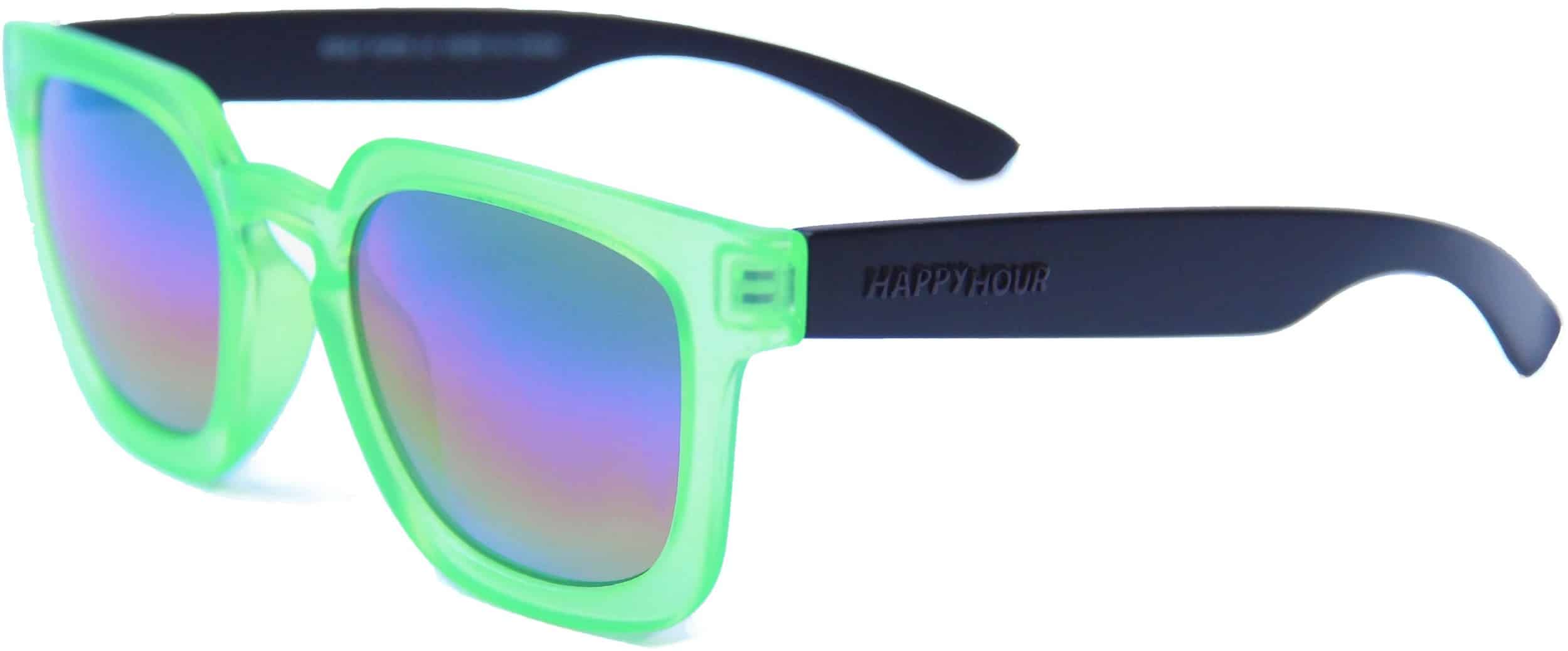 Happy Hour Wolf Pup Sunglasses Leabres Electric Green Rainbow Lens Tactics