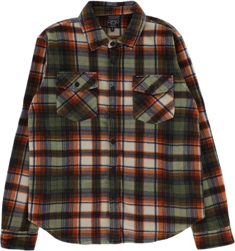 Dark Seas Zulu Polar Fleece Flannel Shirt - green/orange | Tactics