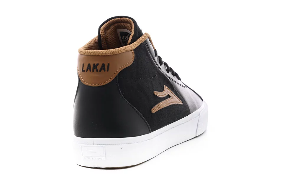 Lakai Flaco II Mid Skate Shoes - black/tobacco leather | Tactics