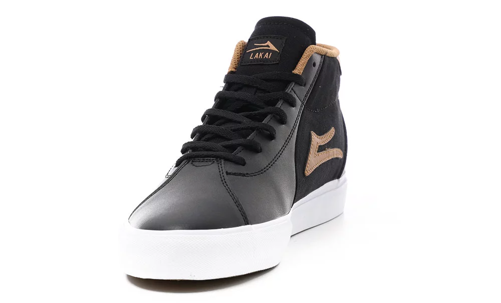 Lakai Flaco II Mid Skate Shoes - black/tobacco leather | Tactics