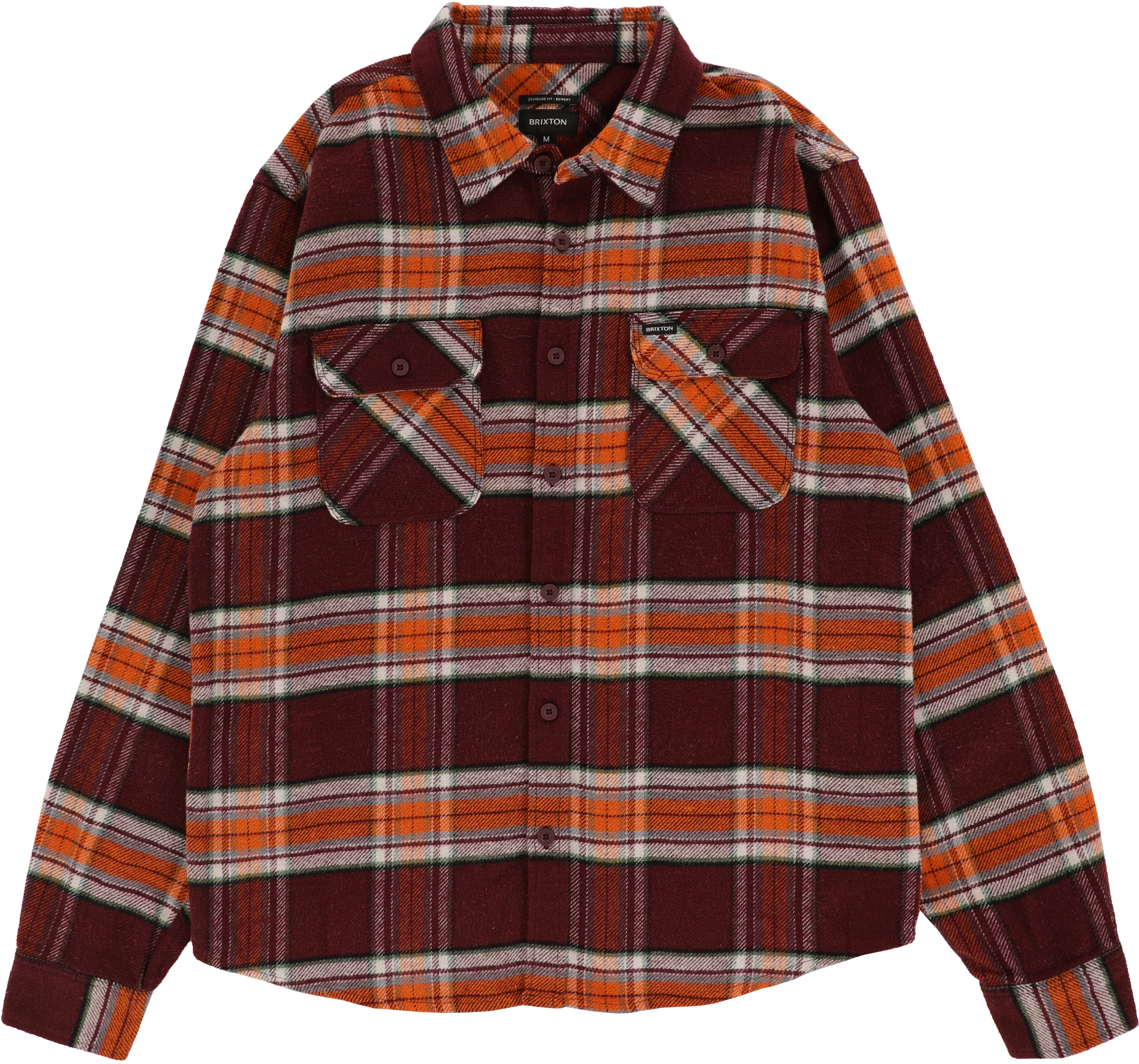 Brixton Bowery Orange & Black Flannel Shirt