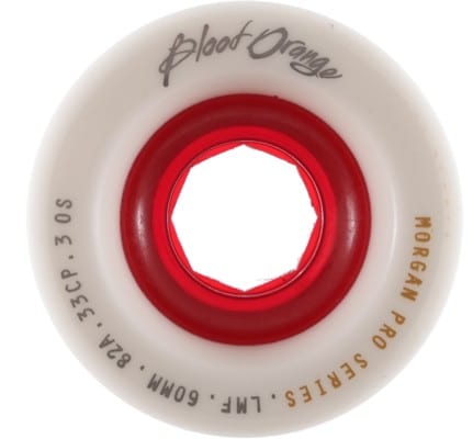 Blood Orange Morgan Pro Longboard Wheels - white/red core 60 (82a) - view large