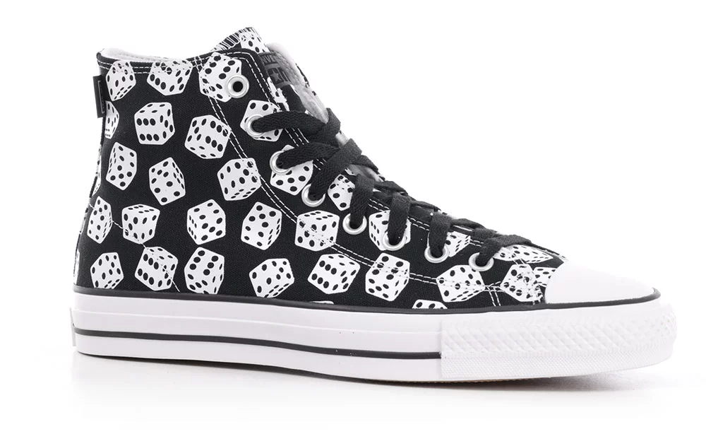 Converse Chuck Taylor All Pro High Skate Shoes (dice print) black/white/white | Tactics