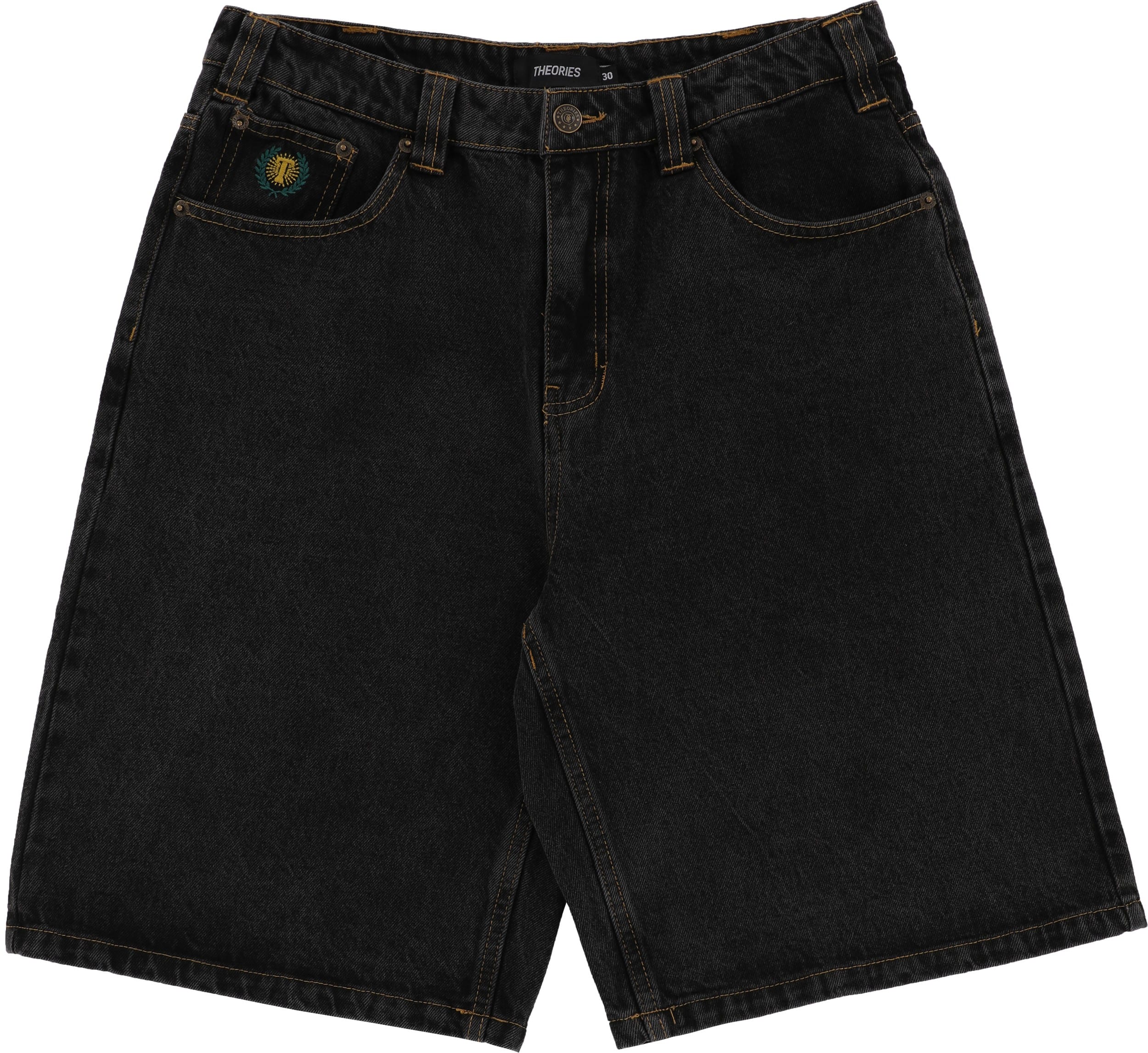 Theories Plaza Jean Shorts - washed black - Free Shipping | Tactics