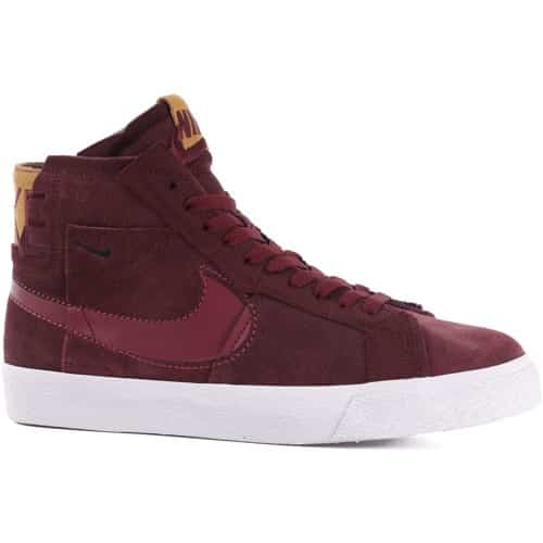 Nike SB Zoom Blazer Mid PRM Skate Shoes - night maroon/rosewood-night  maroon-white-desert ochre-black | Tactics