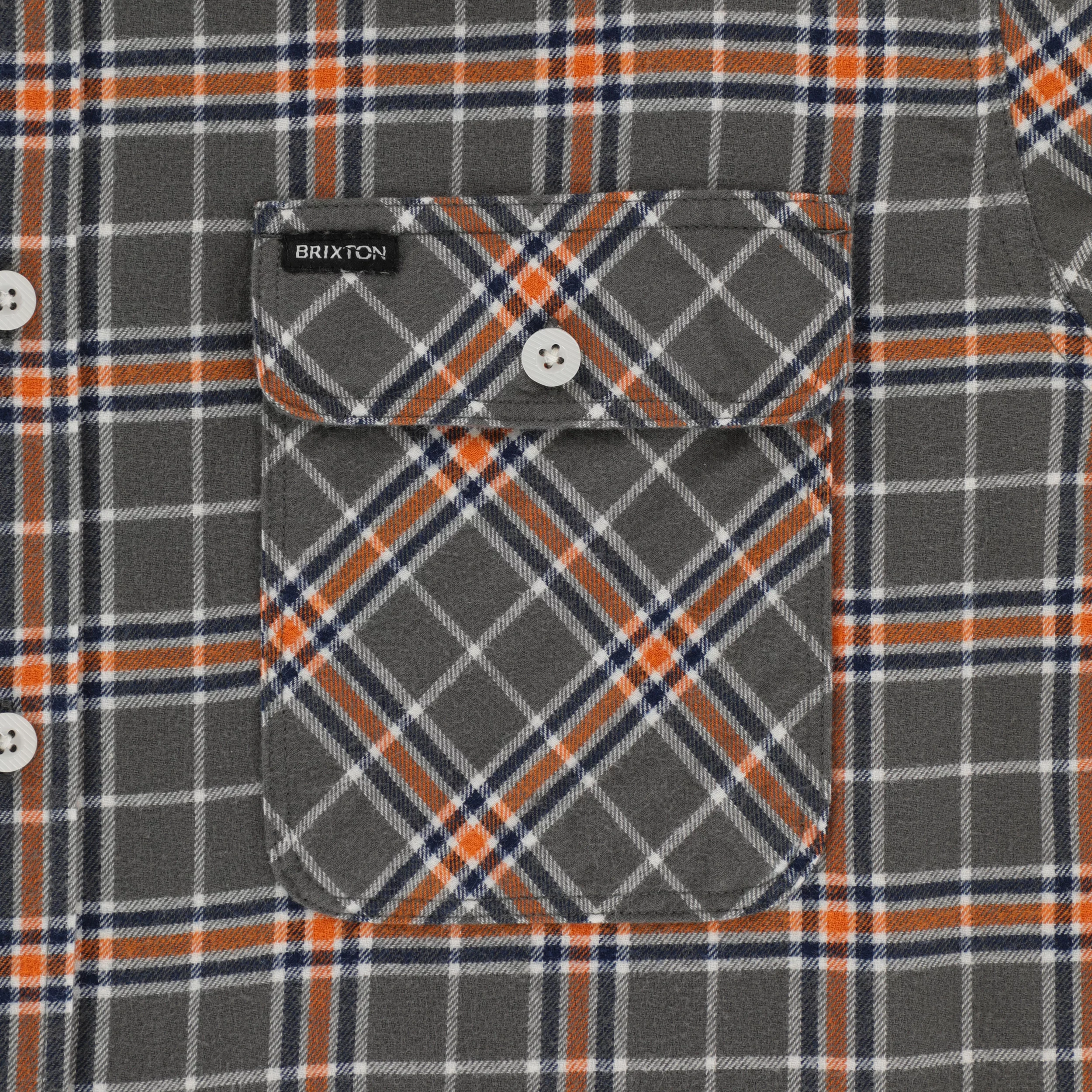 Brixton Bowery Orange & Black Flannel Shirt