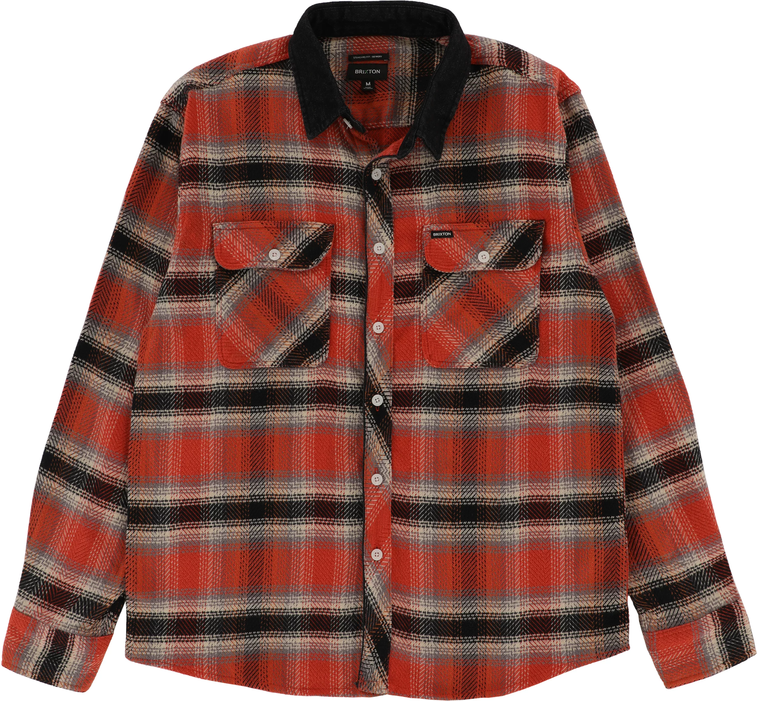 Brixton Bowery Orange & Black Flannel Shirt