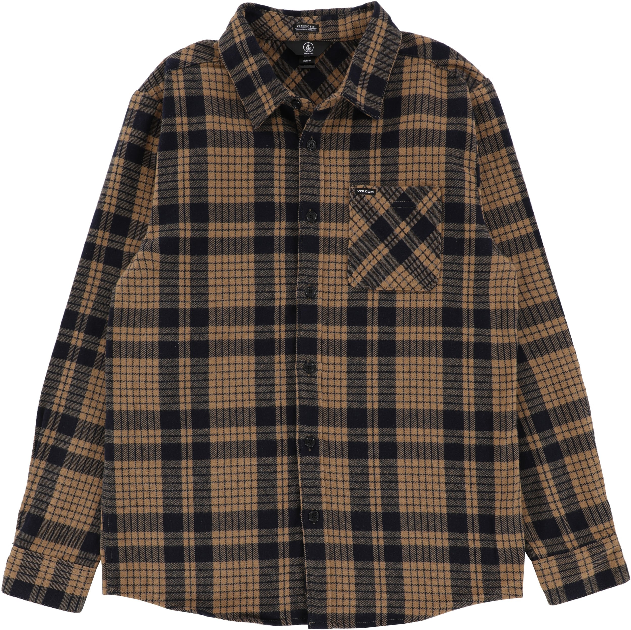 Volcom Strangelight Plaid Flannel Shirt - dark khaki | Tactics