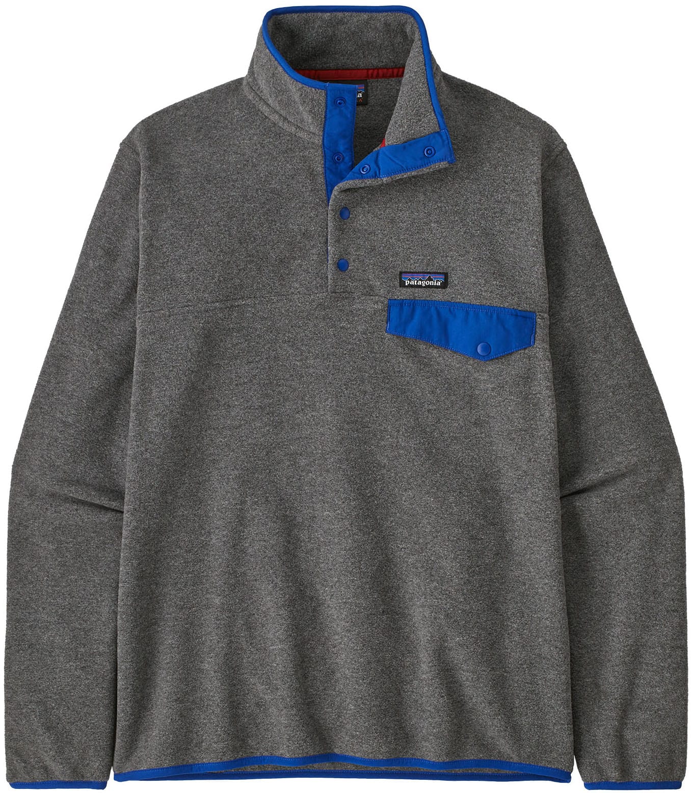 Patagonia Lightweight Synchilla Snap-T Pullover - nickel w/passage blue ...