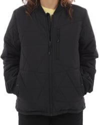 Dickies Women's Duck Canvas Textured Fleece Lined Jacket - stonewashed  black
