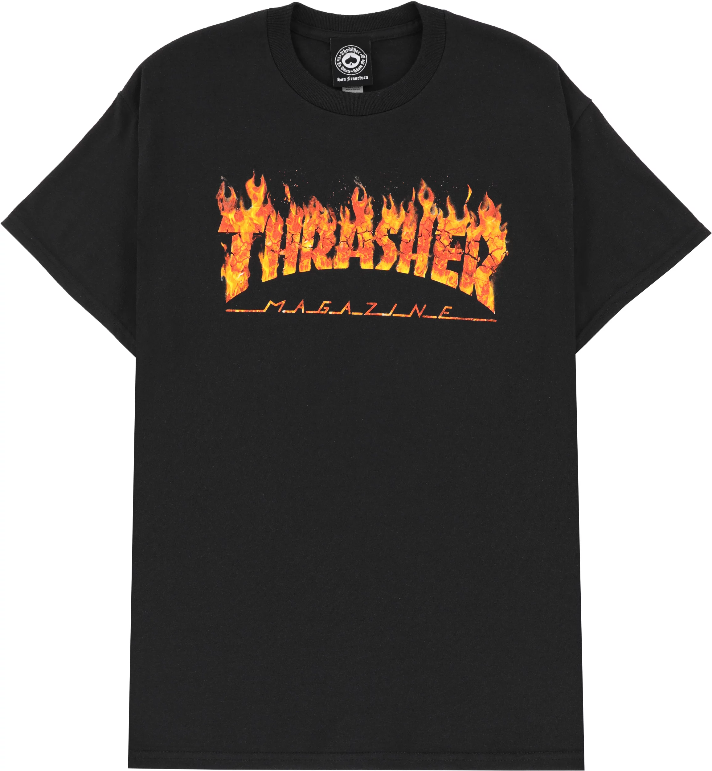 Black and sale orange thrasher shirt