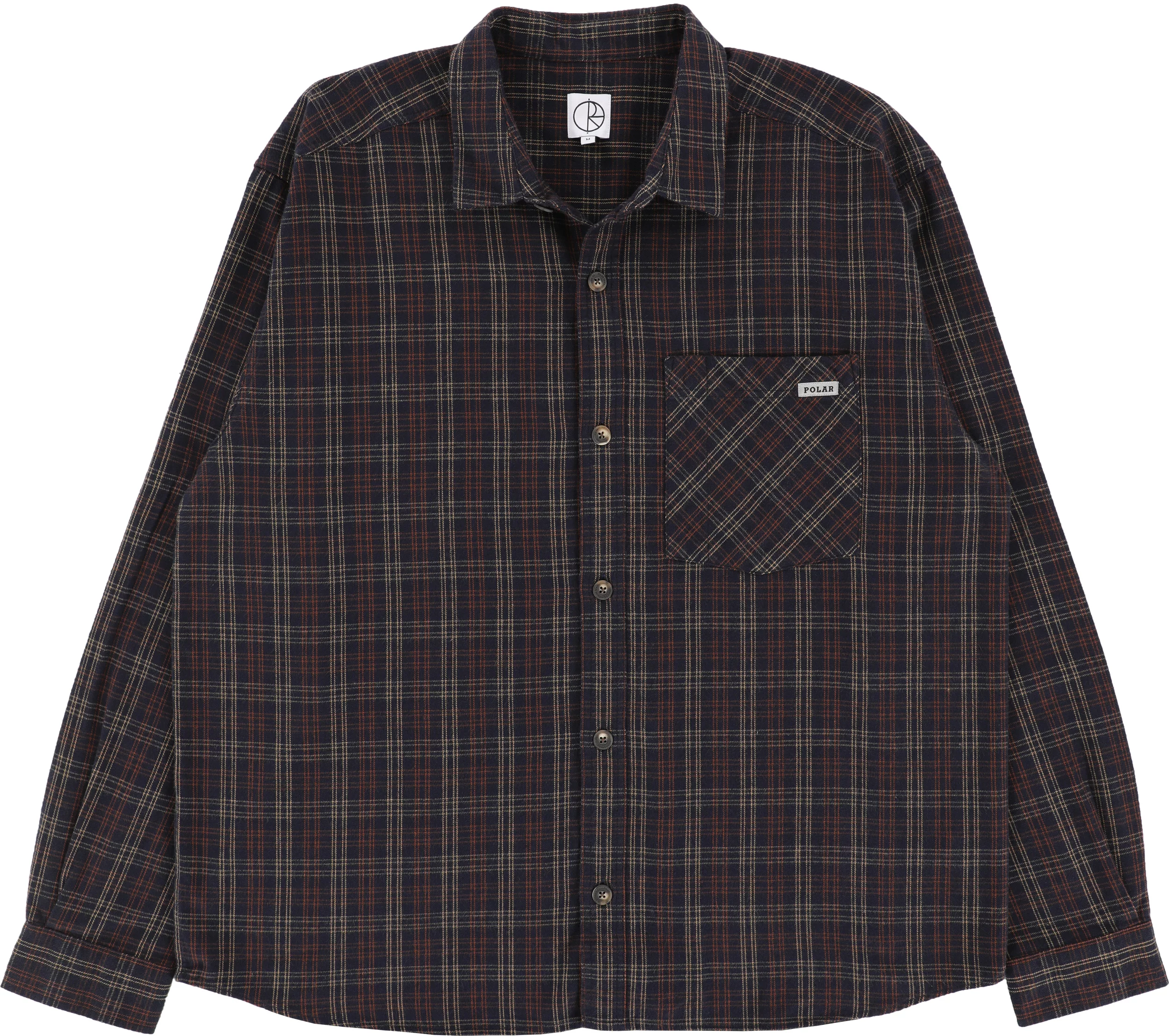 Polar Skate Co. Mitchell Flannel Shirt - navy/brown | Tactics