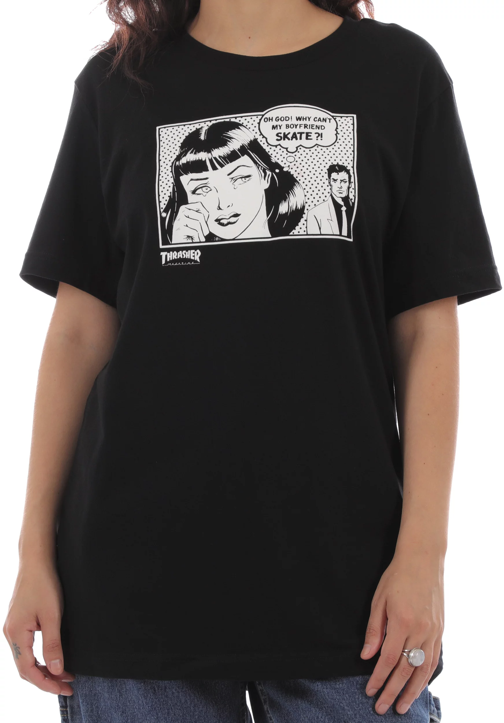 Thrasher Women s Boyfriend T Shirt black Tactics