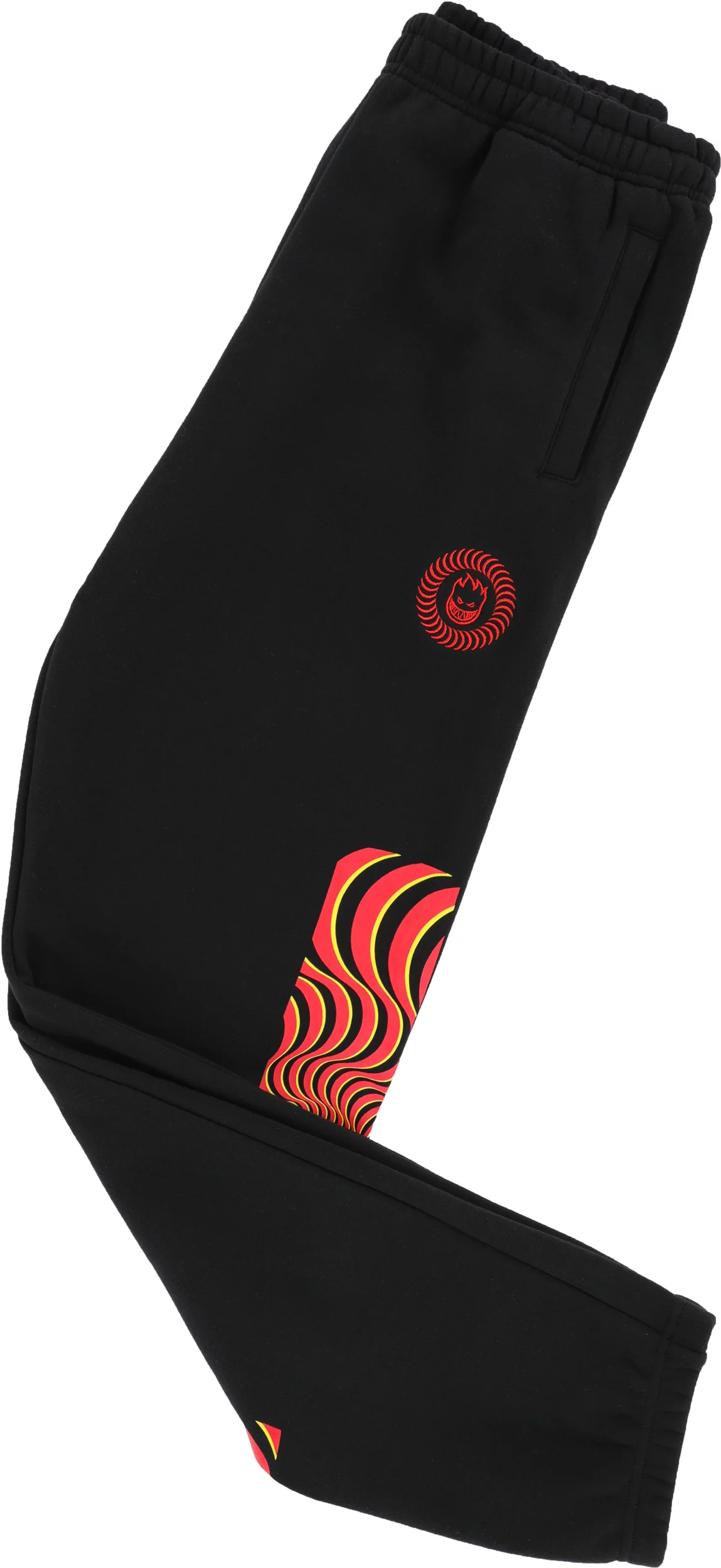 Spitfire Classic Swirl Overlay Sweat Pants - Black/Red Red/Yellow