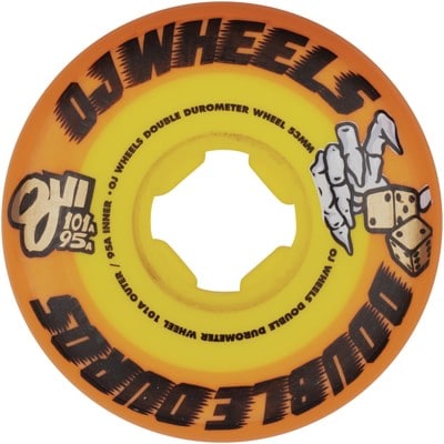 OJ Double Duro Mini Combo Skateboard Wheels - orange/yellow (101a/95a) - view large