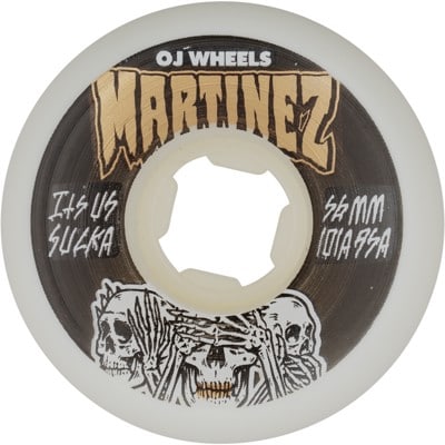 OJ Martinez Hear No Evil Double Duro Skateboard Wheels - white (101a/95a) - view large