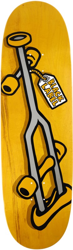 Black Label Crutch 95 Egg Shape Skateboard Deck Yellow Tactics