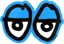 Krooked Eyes Diecut SM 3" Sticker - blue