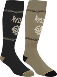 686 Welcome 2-Pack Snowboard Socks - black pair + sage pair