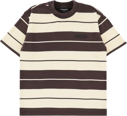Tactics Heavy Knit Stripe T-Shirt - natural/khaki - view large
