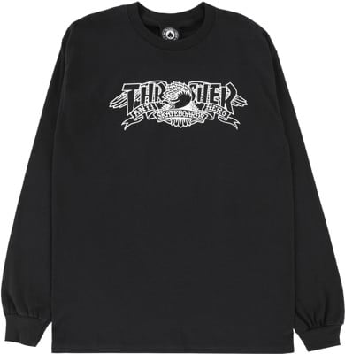 Thrasher Thrasher x Anti-Hero Mag Banner L/S T-Shirt - black - view large