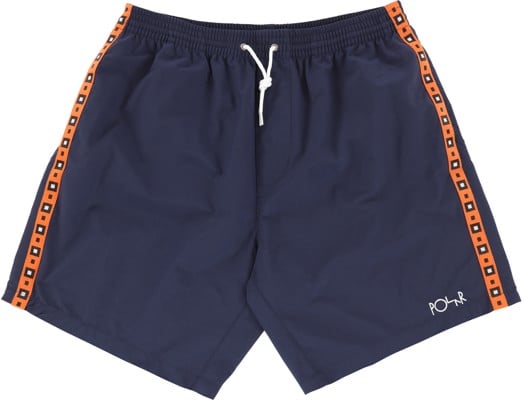 Polar Skate Co. Square Stripe Boardshorts - navy/orange - view large