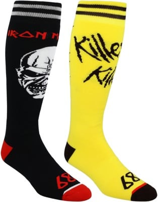 686 Iron Maiden 2-Pack Snowboard Socks - black pair + yellow pair - view large