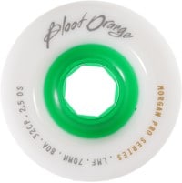 Blood Orange Morgan Pro Longboard Wheels - white/green core 70 (80a)