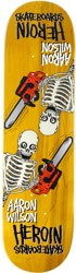 Heroin Wilson Chainsaw 8.5 Symmetrical Shape Skateboard Deck - yellow