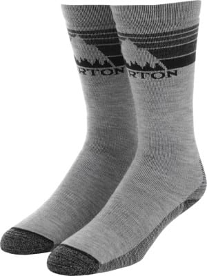 Burton Emblem Midweight Snowboard Socks - gray heather - view large