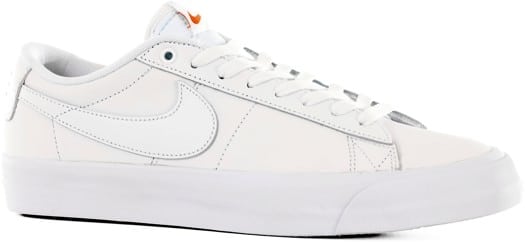 Nike SB Zoom Blazer Low Pro GT Skate Shoes - (orange label) white/white-white-white - view large