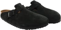 Birkenstock Boston Soft Footbed Clog Slide Sandals - black suede